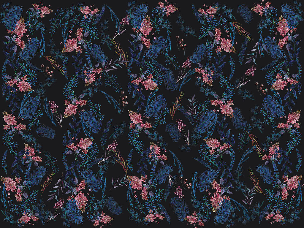 Un motif de fleurs et de feuilles Un motif de fleurs et de feuilles