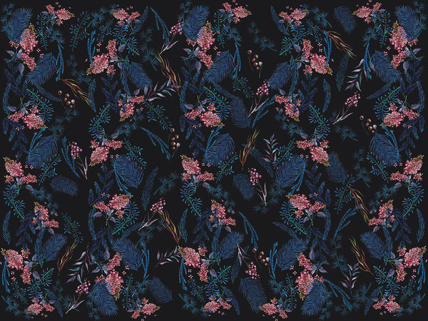 Un motif de fleurs et de feuilles Un motif de fleurs et de feuilles