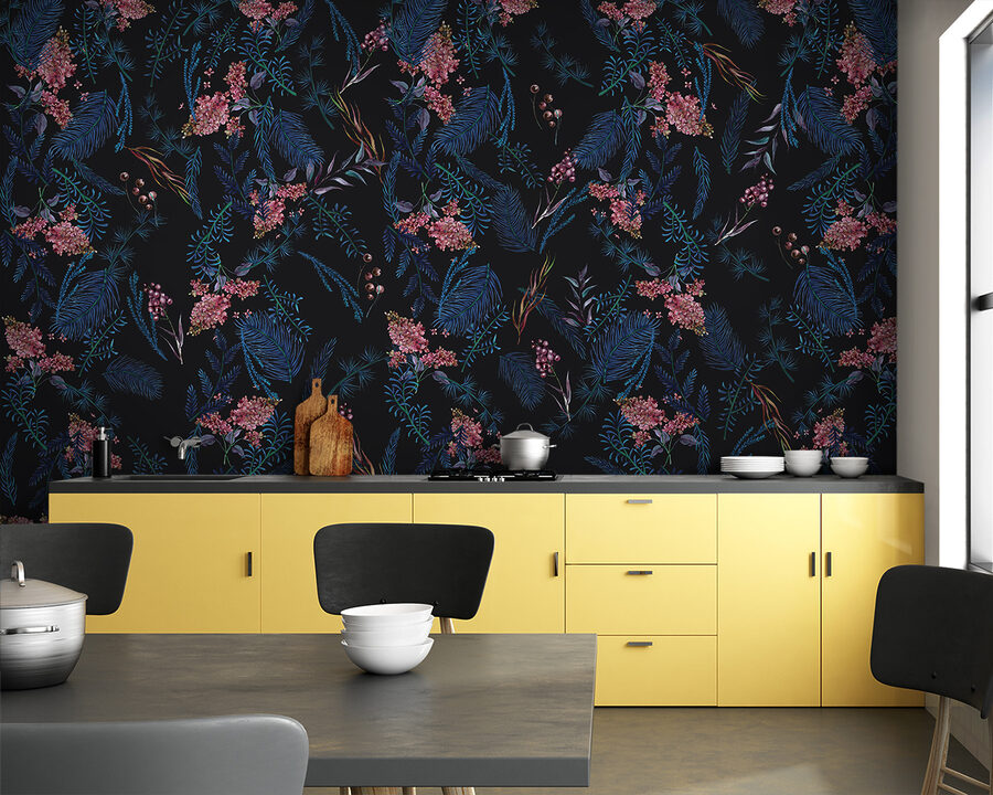 Un motif de fleurs et de feuilles