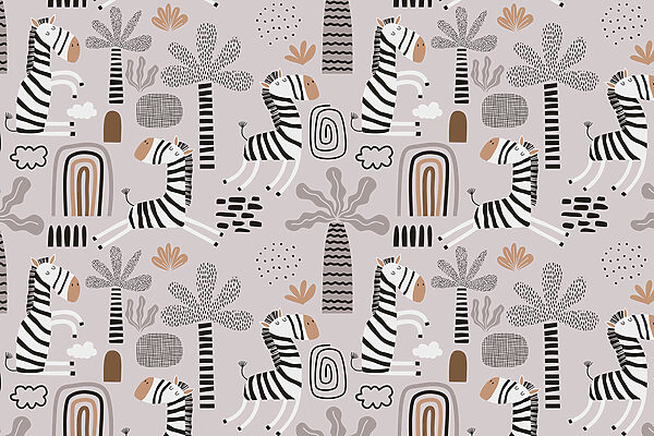 Un motif de zèbres et d'arbres Un motif de zèbres et d'arbres