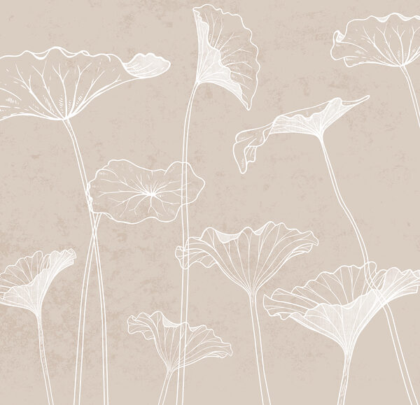 Un dessin de fleurs au trait blanc Un dessin de fleurs au trait blanc