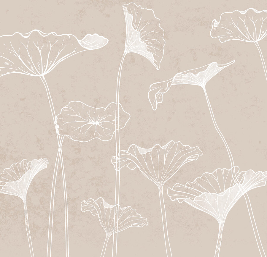 Un dessin de fleurs au trait blanc Un dessin de fleurs au trait blanc