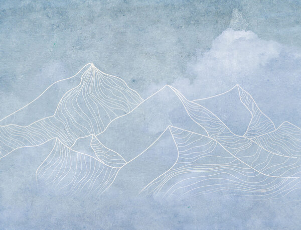 Un dessin de montagnes avec des nuages Un dessin de montagnes avec des nuages