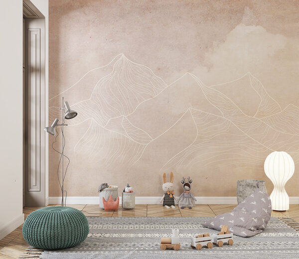 Un dessin de montagnes et de nuages Un dessin de montagnes et de nuages