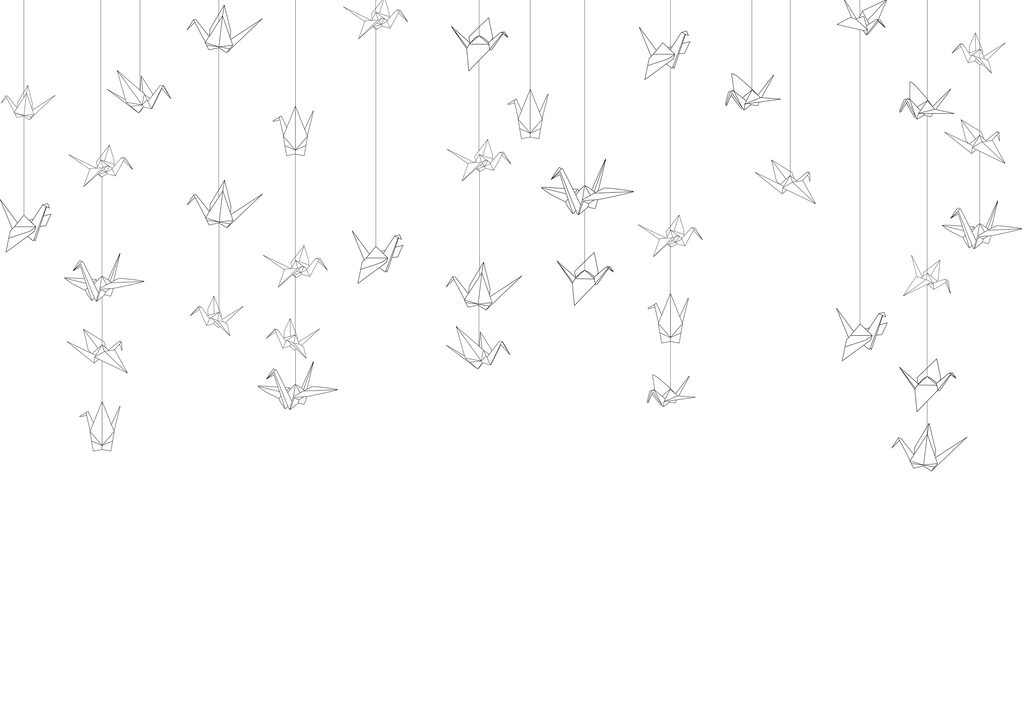 Un groupe d'oiseaux en origami Un groupe d'oiseaux en origami