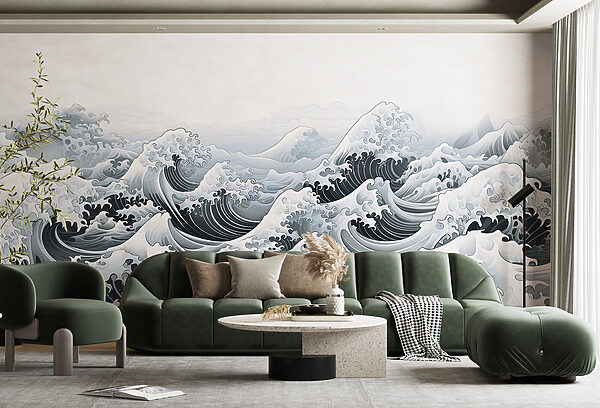 Vagues dans l'océan avec des vagues Vagues dans l'océan avec des vagues