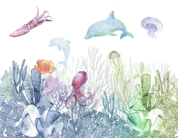 Une aquarelle d'une vie marine Une aquarelle d'une vie marine