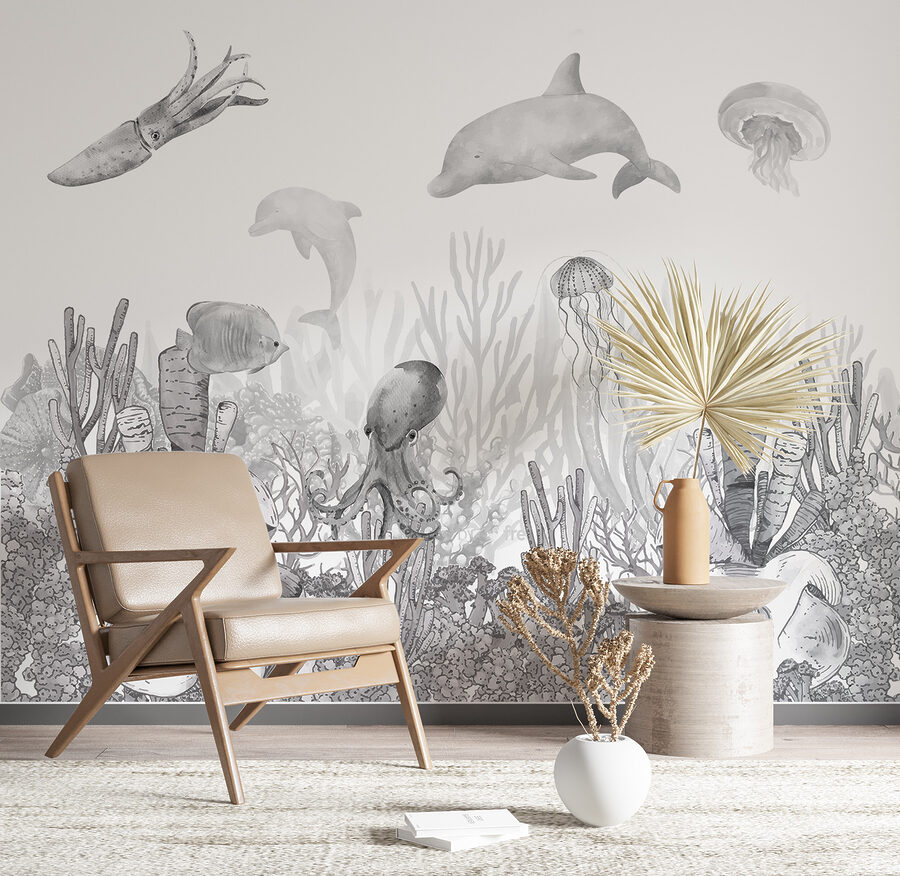Papier peint Une vie marine avec des poissons et des méduses – Image 4