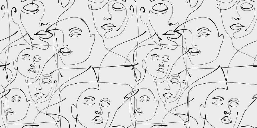 Un motif de lignes noires sur fond blanc