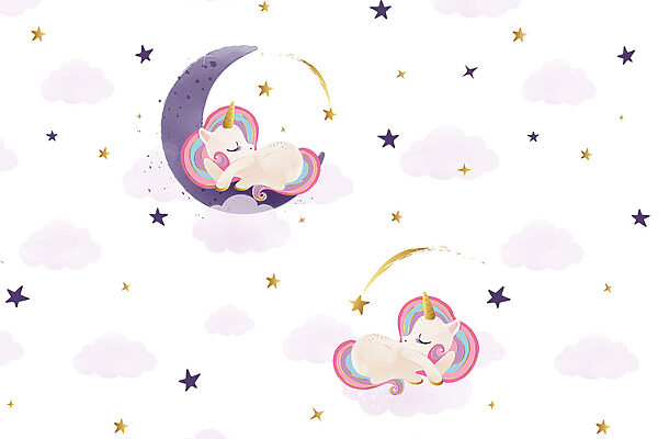 Une licorne dormant sur la lune Une licorne dormant sur la lune