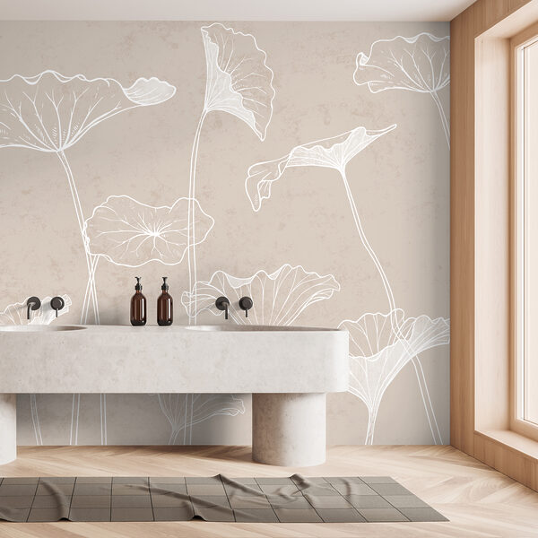 Un dessin de fleurs au trait blanc Un dessin de fleurs au trait blanc