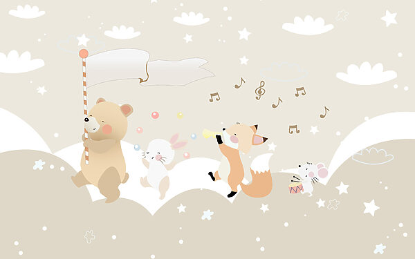 Un animal de dessin animé jouant de la musique Un animal de dessin animé jouant de la musique