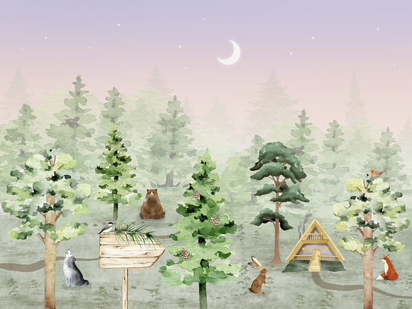 Un groupe d'animaux dans une forêt Un groupe d'animaux dans une forêt