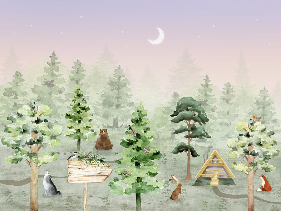 Un groupe d'animaux dans une forêt