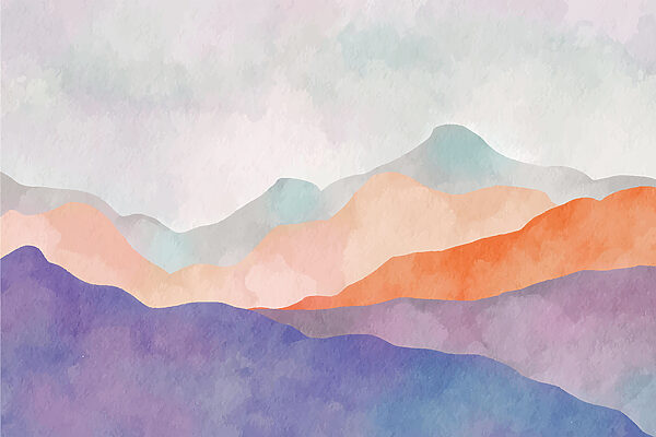 Une aquarelle de montagnes Une aquarelle de montagnes