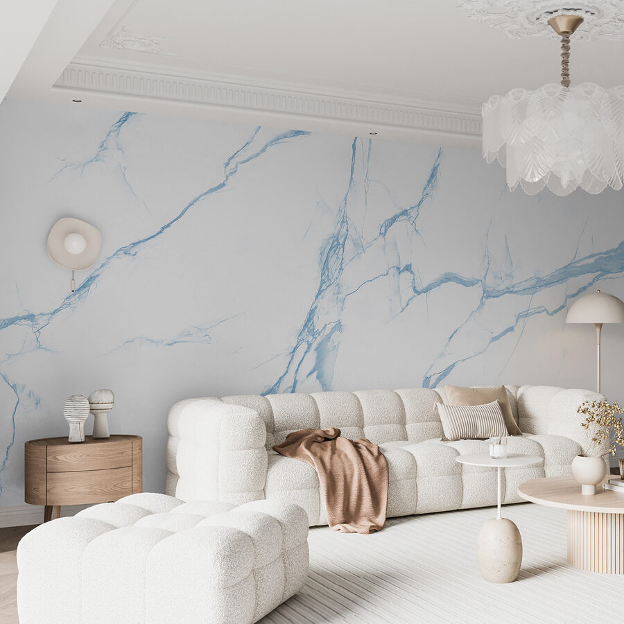 Un marbre blanc et bleu