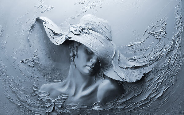 Sculpture d'une femme avec un chapeau Sculpture d'une femme avec un chapeau