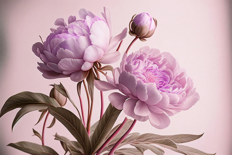 Élégantes pivoines roses à la floraison douce.