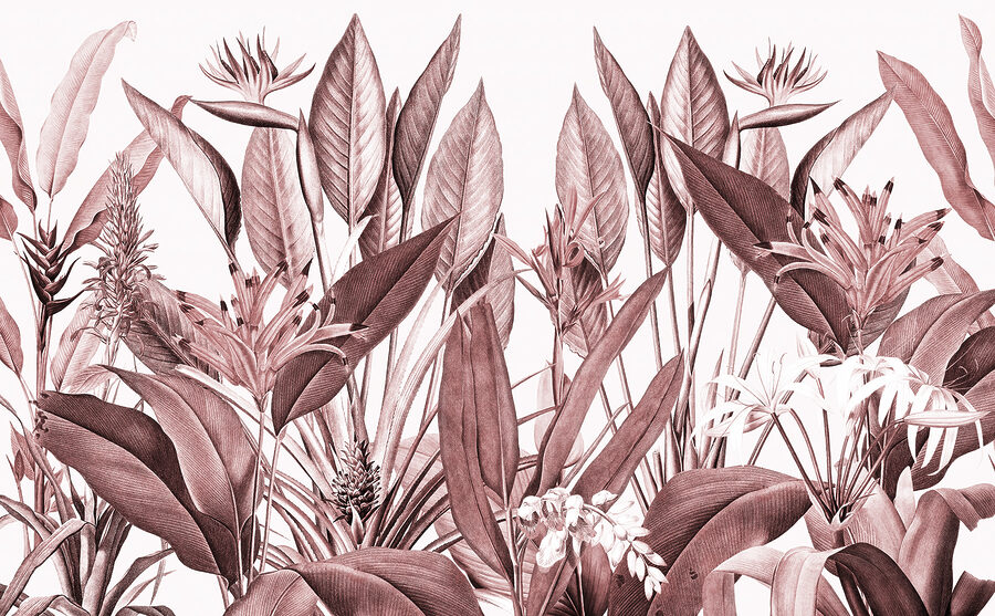 Feuillage tropical aux teintes subtiles