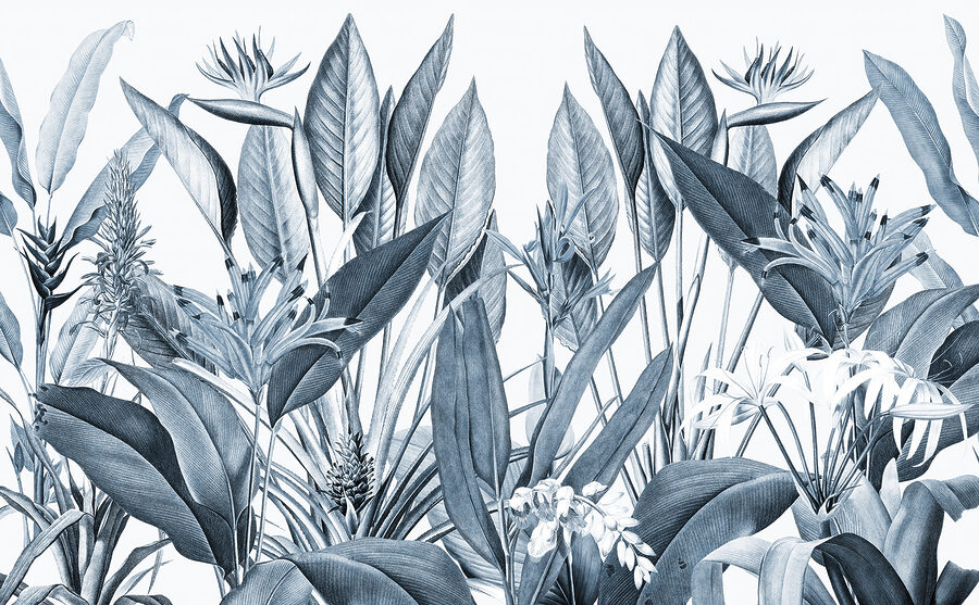 Feuillage tropical dans des tons monochromes