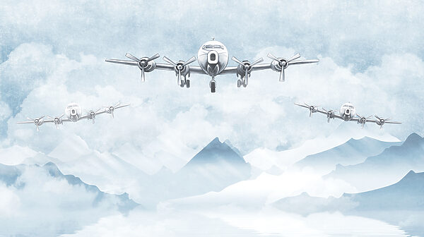 A group of airplanes flying in the sky A group of airplanes flying in the sky