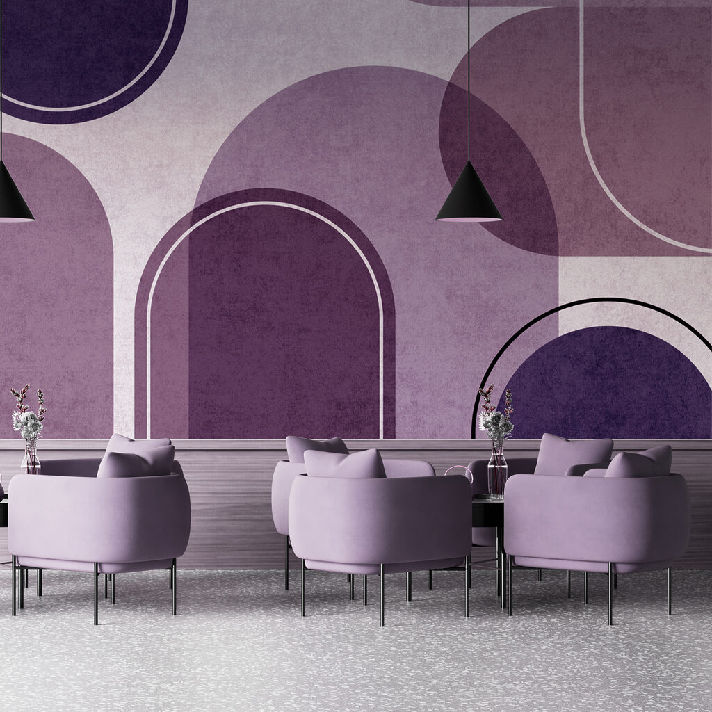 A purple and white background with ovals and ovals A purple and white background with ovals and ovals