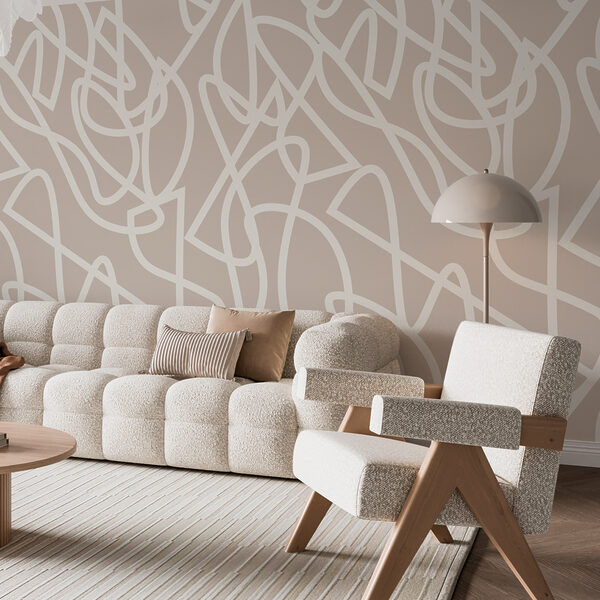 Une ligne blanche sur fond beige Une ligne blanche sur fond beige
