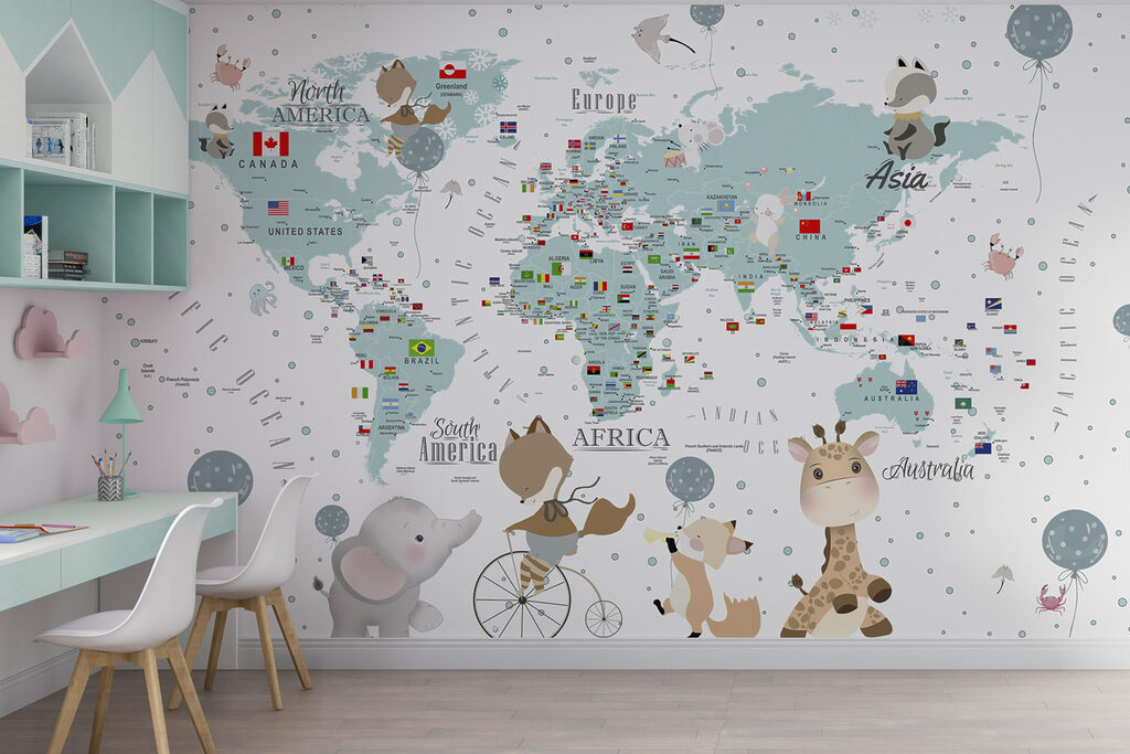 Une carte du monde avec des animaux u99228pir445mr 1024x683 - Une carte du monde avec des animaux