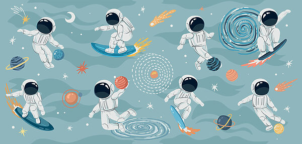 Un groupe d'astronautes dans l'espace Un groupe d'astronautes dans l'espace