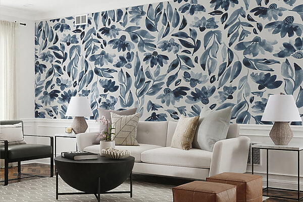 Un motif de fleurs et de feuilles Un motif de fleurs et de feuilles