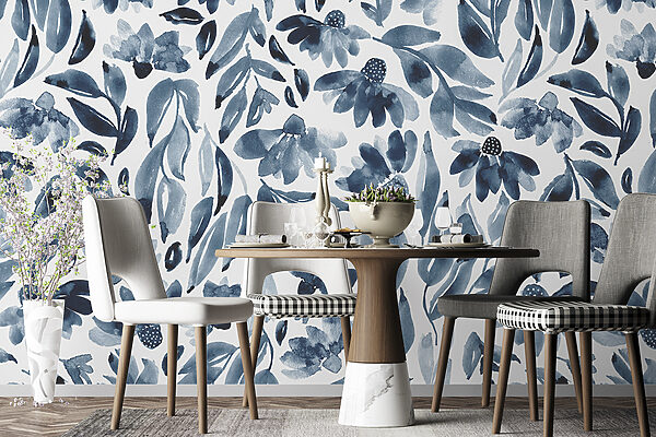 Un motif de fleurs et de feuilles Un motif de fleurs et de feuilles