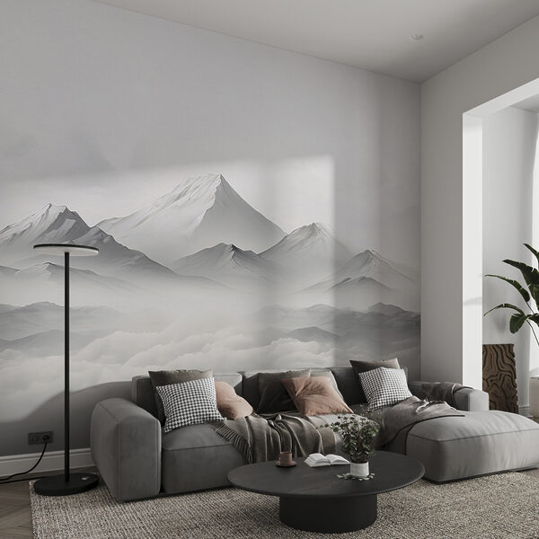Une chaîne de montagnes avec des nuages Une chaîne de montagnes avec des nuages