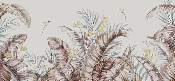 Peinture de plantes tropicales et d'oiseaux Peinture de plantes tropicales et d'oiseaux