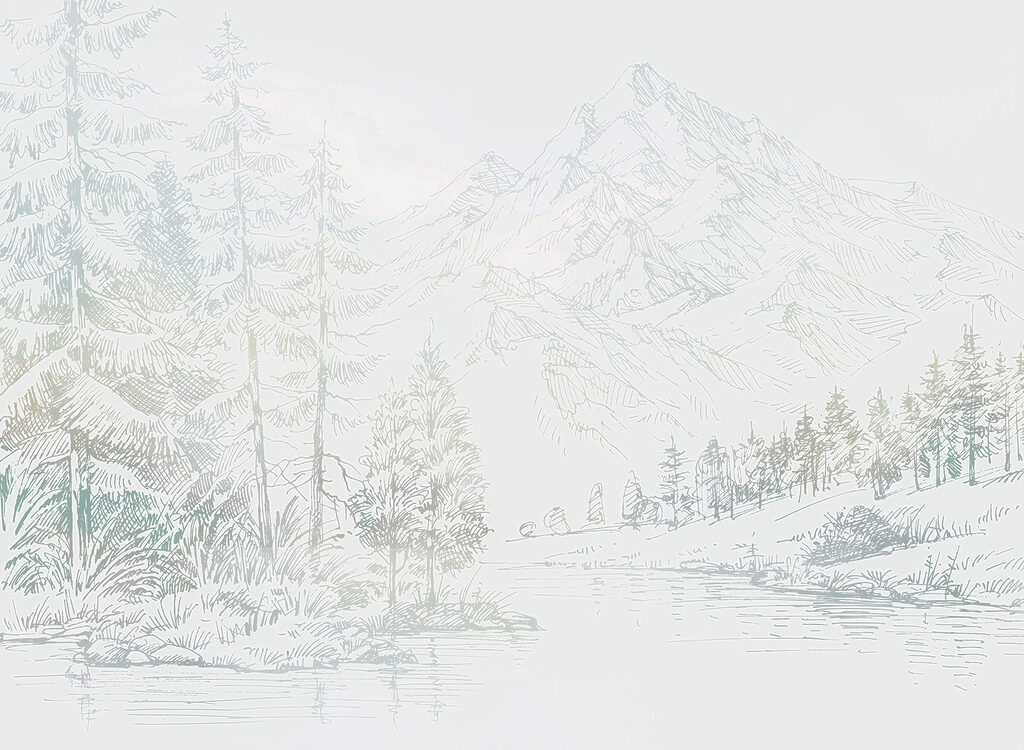 Une rivière avec des arbres et des montagnes en arrière-plan Une rivière avec des arbres et des montagnes en arrière-plan