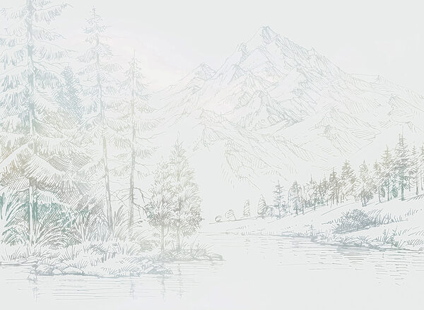 Une rivière avec des arbres et des montagnes en arrière-plan Une rivière avec des arbres et des montagnes en arrière-plan