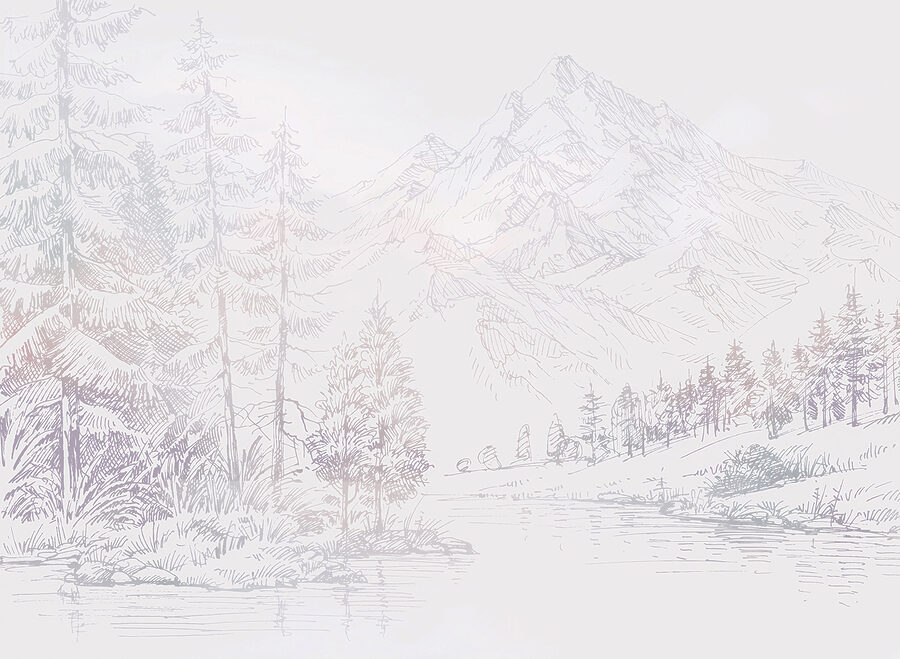 Une rivière avec des arbres et des montagnes en arrière-plan