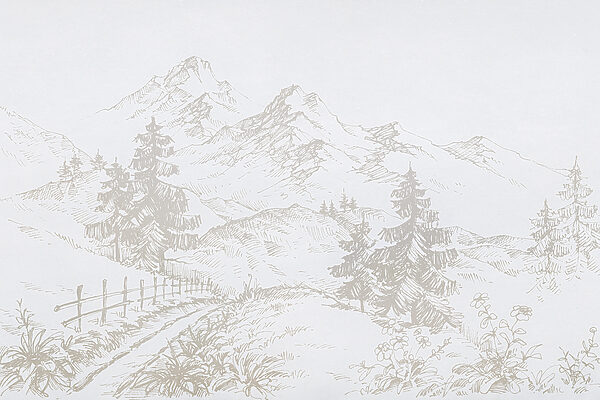 Dessin d'une route et d'arbres Dessin d'une route et d'arbres