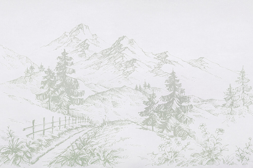 Dessin d'une route et d'arbres Dessin d'une route et d'arbres
