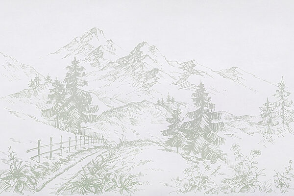 Dessin d'une route et d'arbres Dessin d'une route et d'arbres