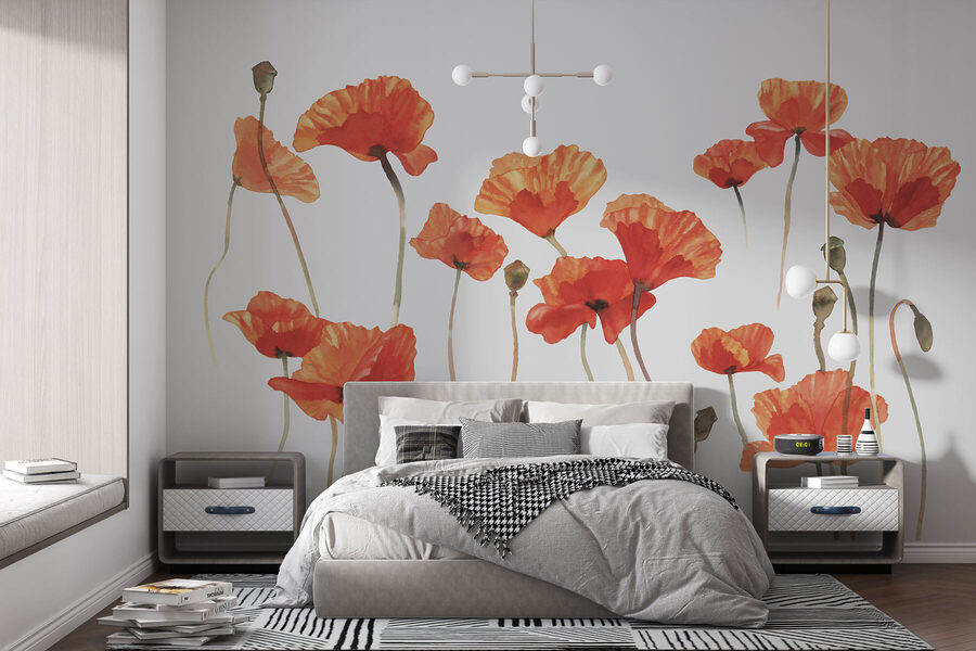 Un groupe de fleurs orange