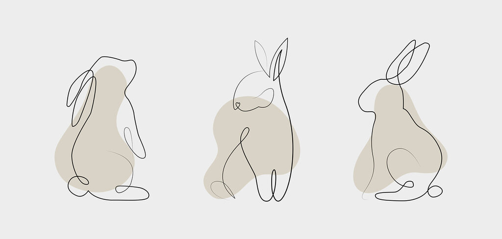 Dessin au trait d'un lapin Dessin au trait d'un lapin