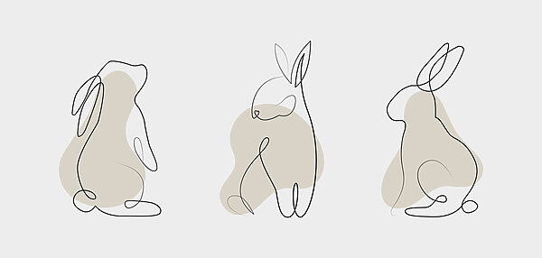 Dessin au trait d'un lapin Dessin au trait d'un lapin