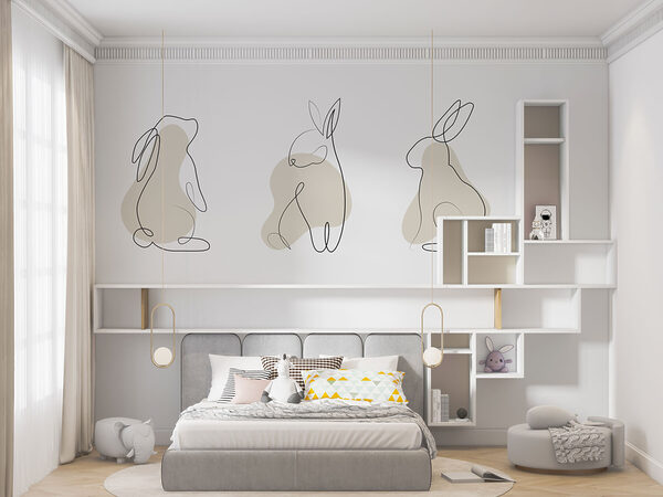 Dessin au trait d'un lapin Dessin au trait d'un lapin