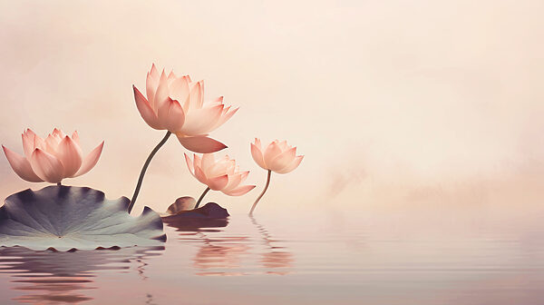 Groupe de fleurs roses dans l'eau Groupe de fleurs roses dans l'eau