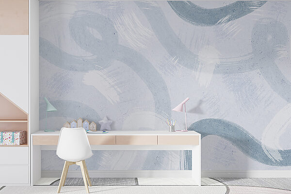Une surface blanche avec de la peinture bleue Une surface blanche avec de la peinture bleue