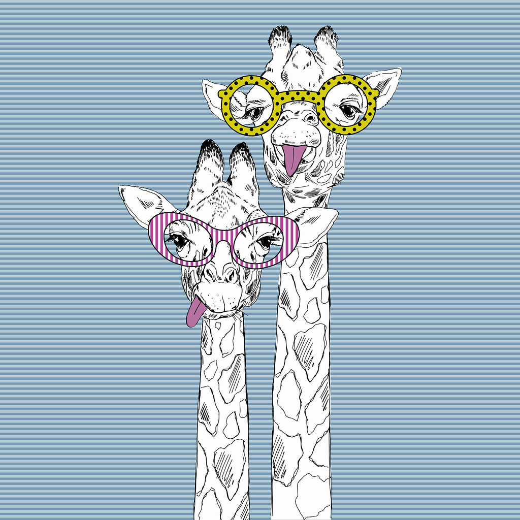 Une girafe portant des lunettes Une girafe portant des lunettes