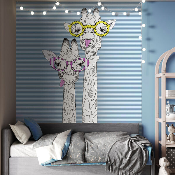 Une girafe portant des lunettes Une girafe portant des lunettes