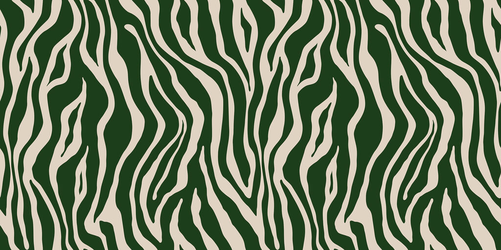 A green and white zebra print A green and white zebra print