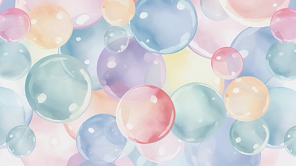 Un groupe de bulles colorées Un groupe de bulles colorées