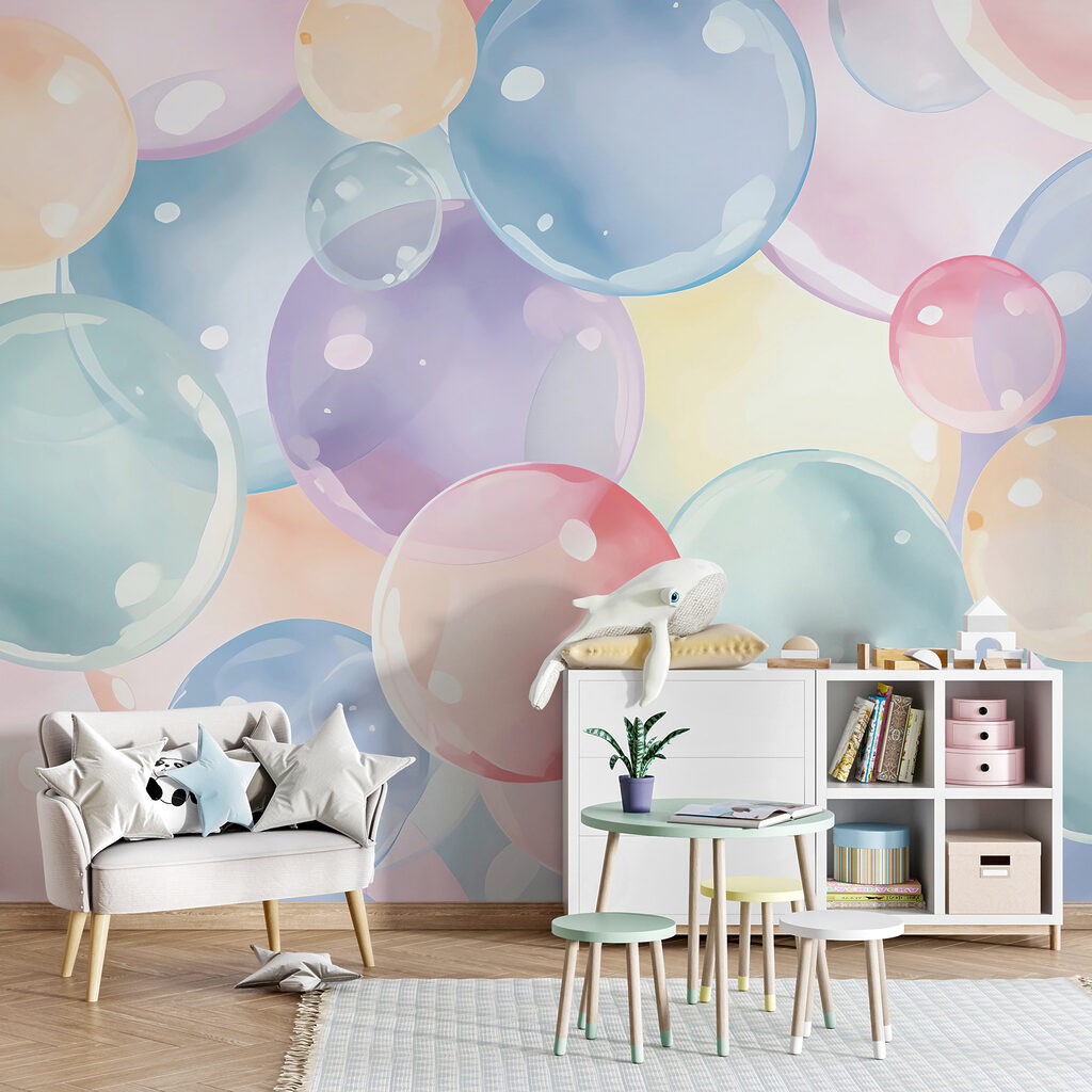 A group of colorful bubbles